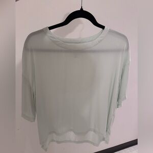 Light Mint Short Sleeve Women's Silk Top